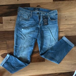 Lucky Brand sienna slim boyfriend cropped cuffed jeans.